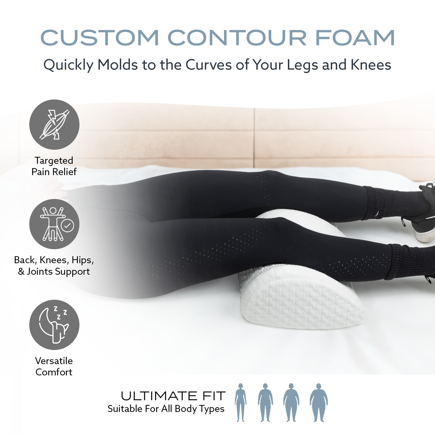 PT Pro Under Knee Pillow – Adjustable Leg Elevation for Back, Knee, and Hip Support