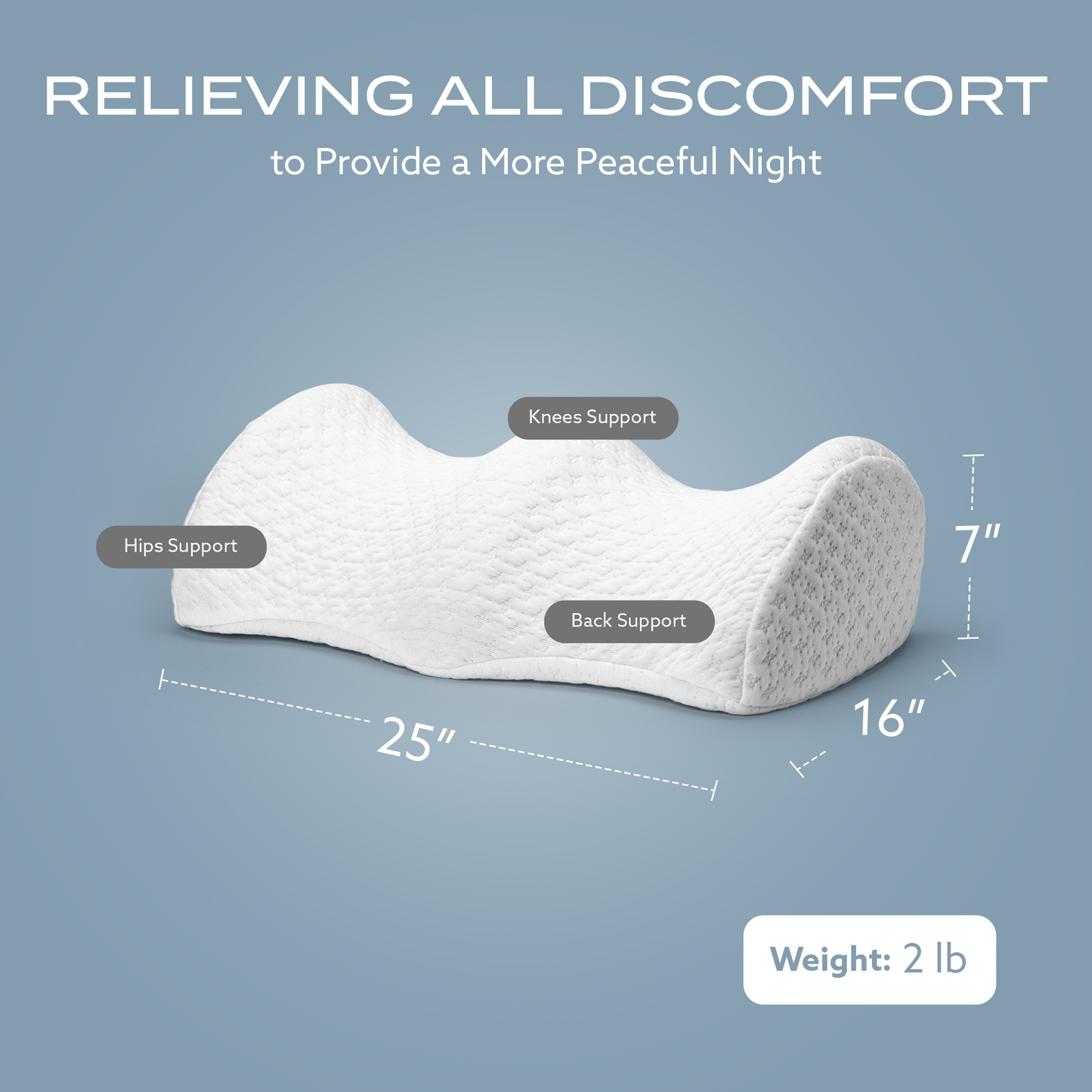 PT Pro Under Knee Pillow – Adjustable Leg Elevation for Back, Knee, and Hip Support
