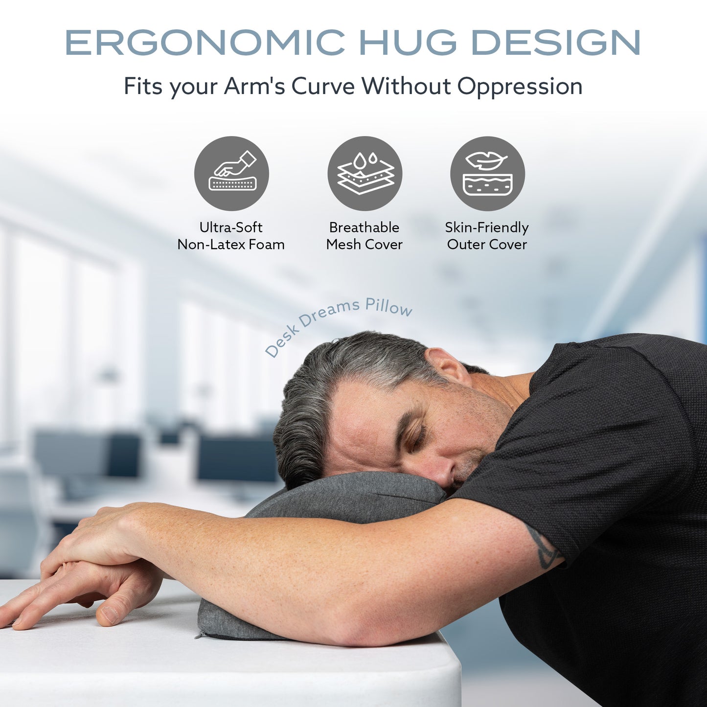 PT Pro Desk Dreams Nap and Neck Support Pillow – Ergonomic Headrest for Travel, Office, and Home
