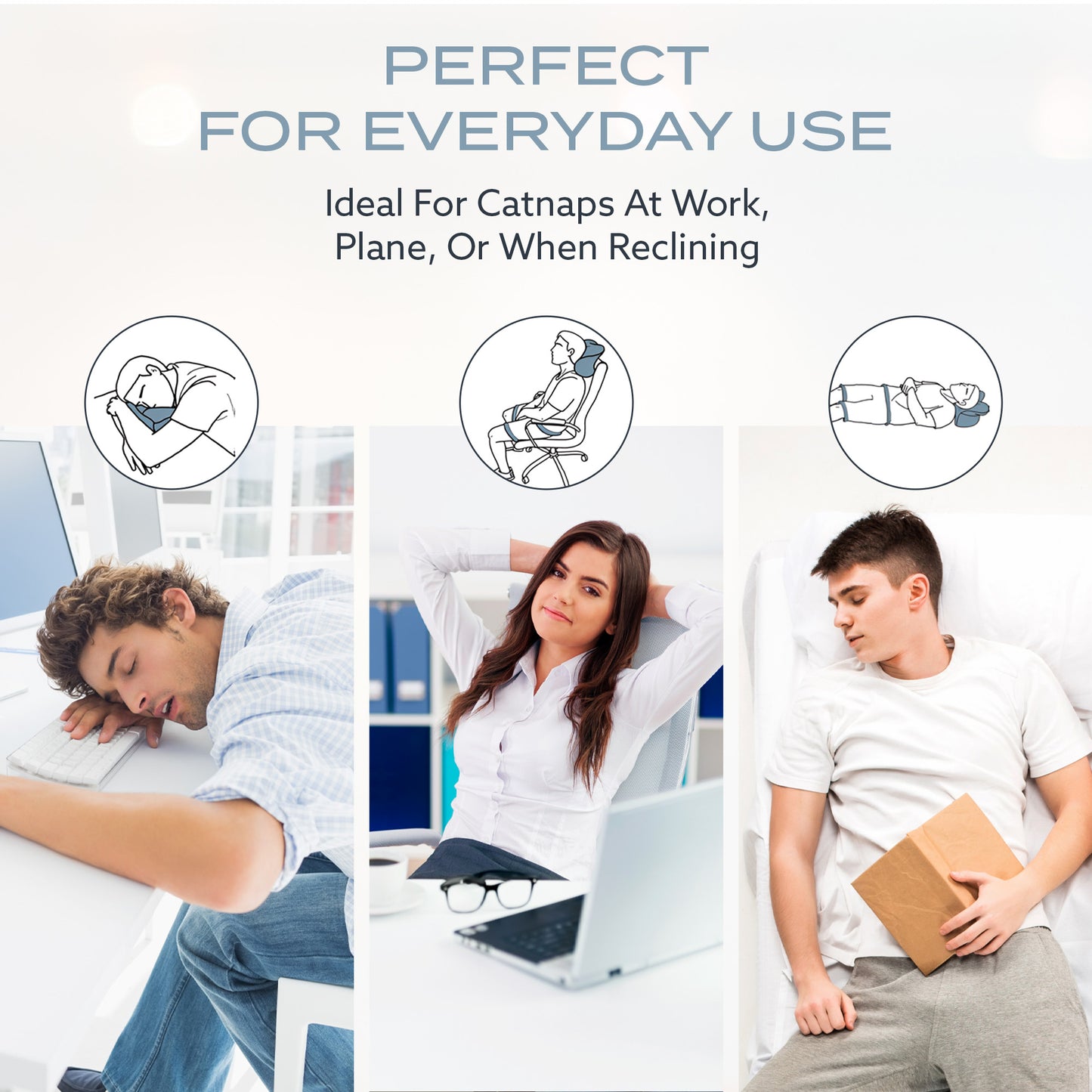 PT Pro Desk Dreams Nap and Neck Support Pillow – Ergonomic Headrest for Travel, Office, and Home