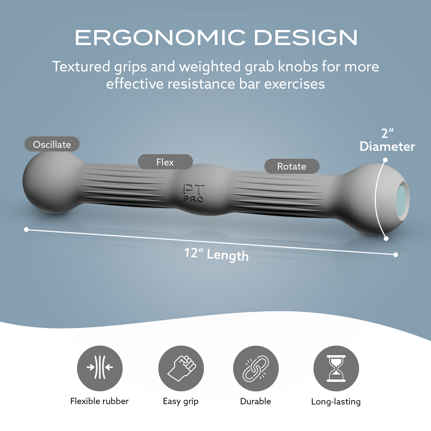PT Pro Tennis Elbow Trainer – Resistance Bar for Elbow Pain Relief and Grip Strengthening
