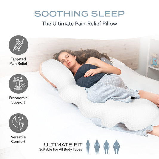 PT Pro Caterpillar Comfort Pillow – Ergonomic Full Body Maternity Support for Side Sleepers