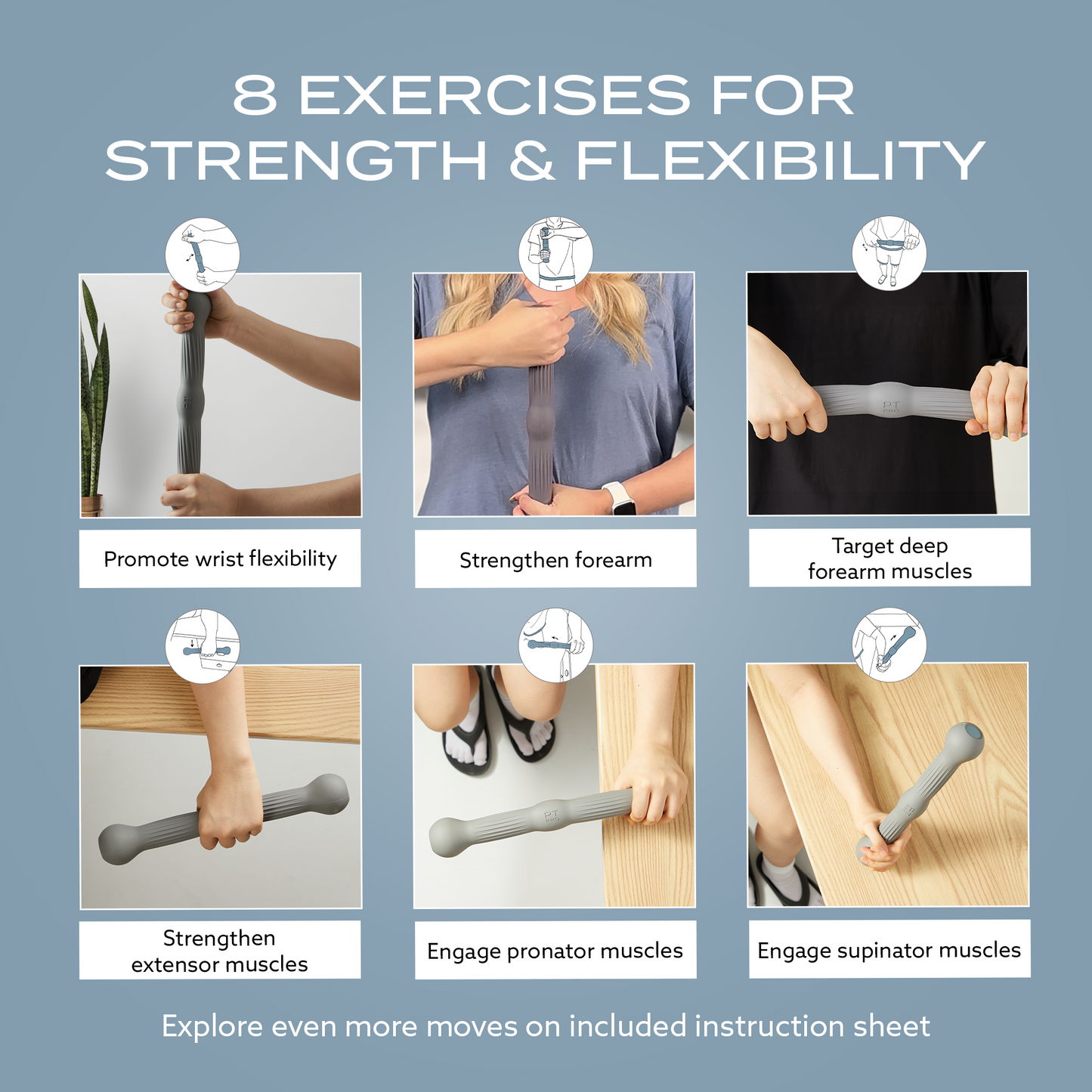 PT Pro Tennis Elbow Trainer – Resistance Bar for Elbow Pain Relief and Grip Strengthening