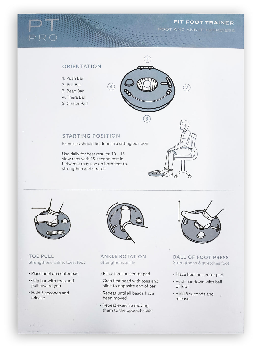 PT Pro Foot Trainer - Plantar Fasciitis Relief & Strengthening Tool